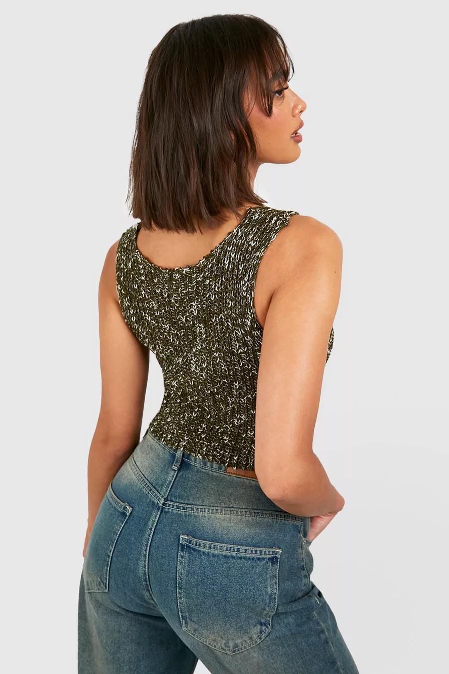 zielony dzianinowy top