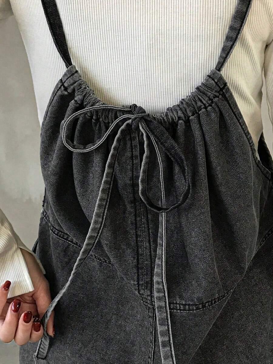 szare ogrodniczki kieszenie