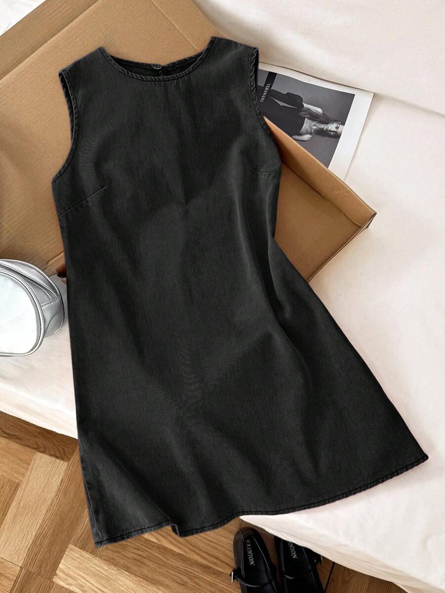 CZARNA MINI SUKIENKA JEANS