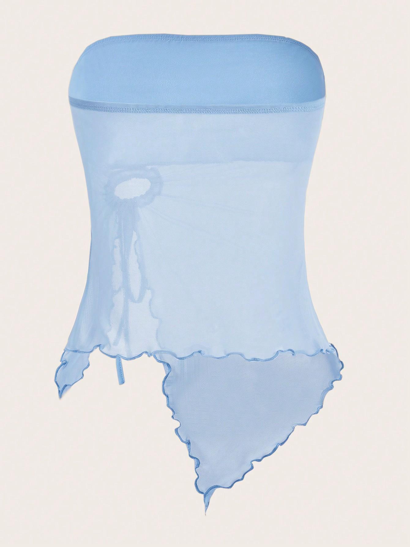NIEBIESKI TOP ODKRYTE RAMIONA 