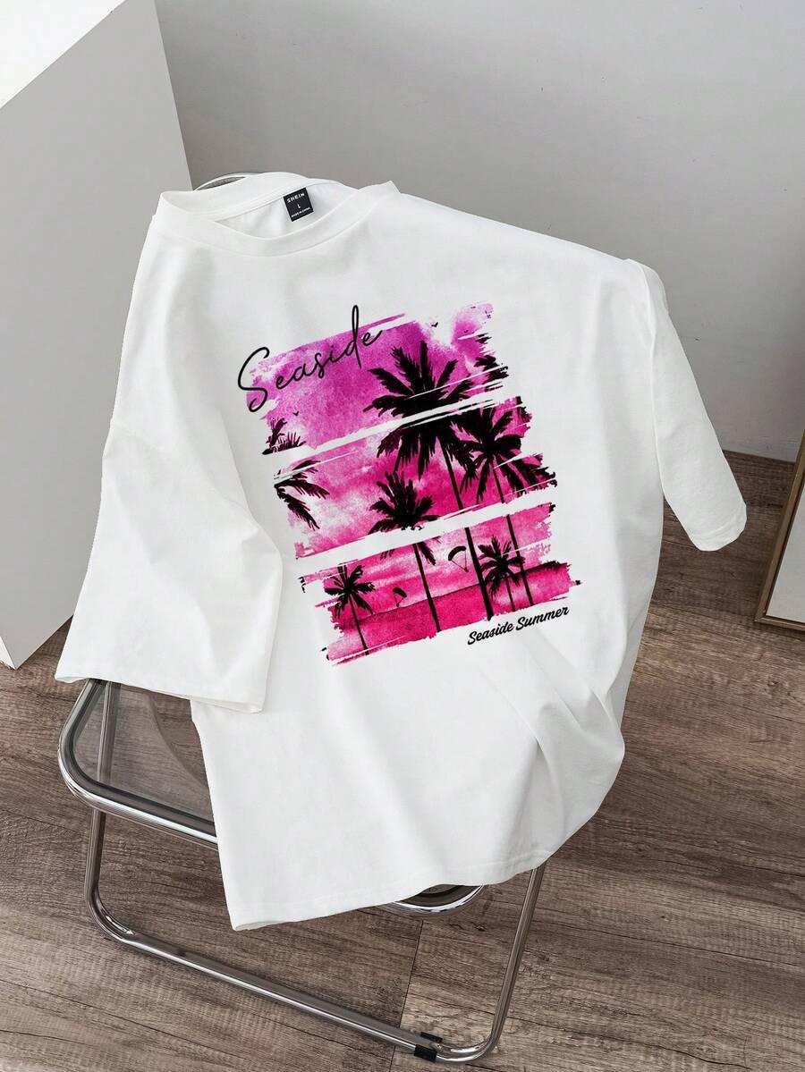 biały t-shirt print