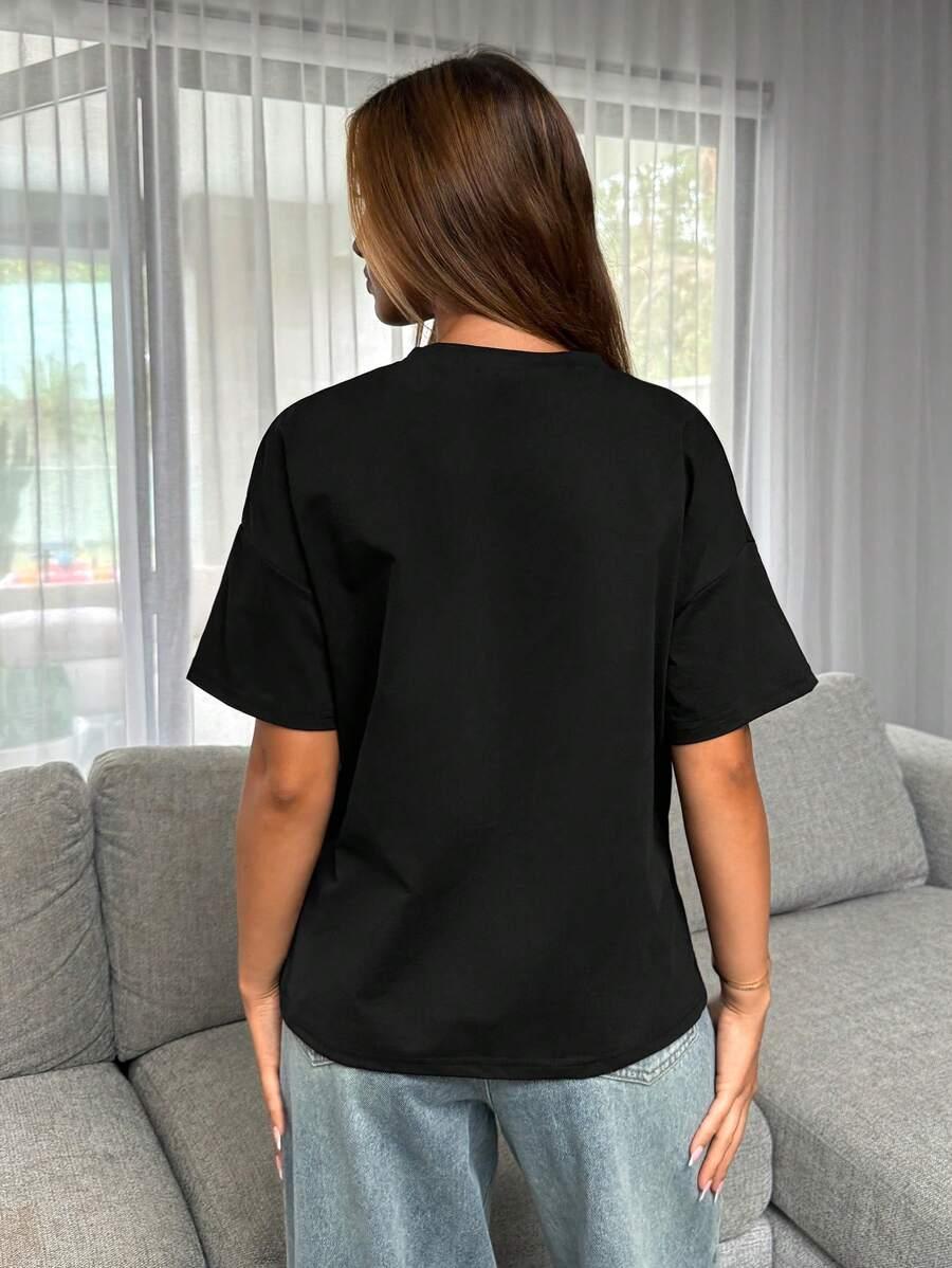 CZARNY T-SHIRT OVERSIZE