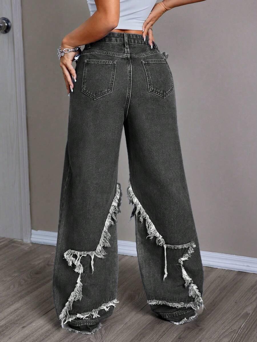 CZARNE SPODNIE JEANS 
