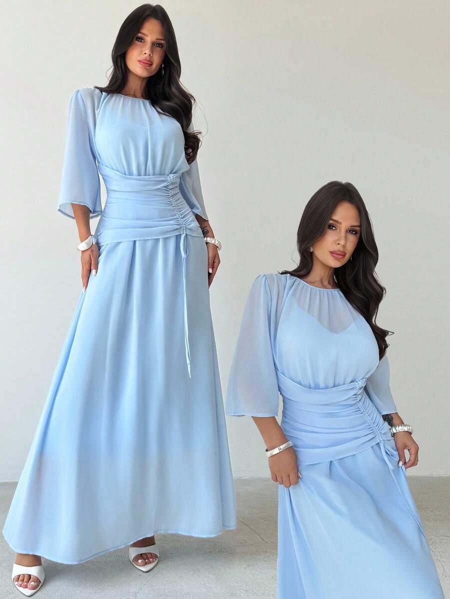 NIEBIESKA MAXI SUKIENKA