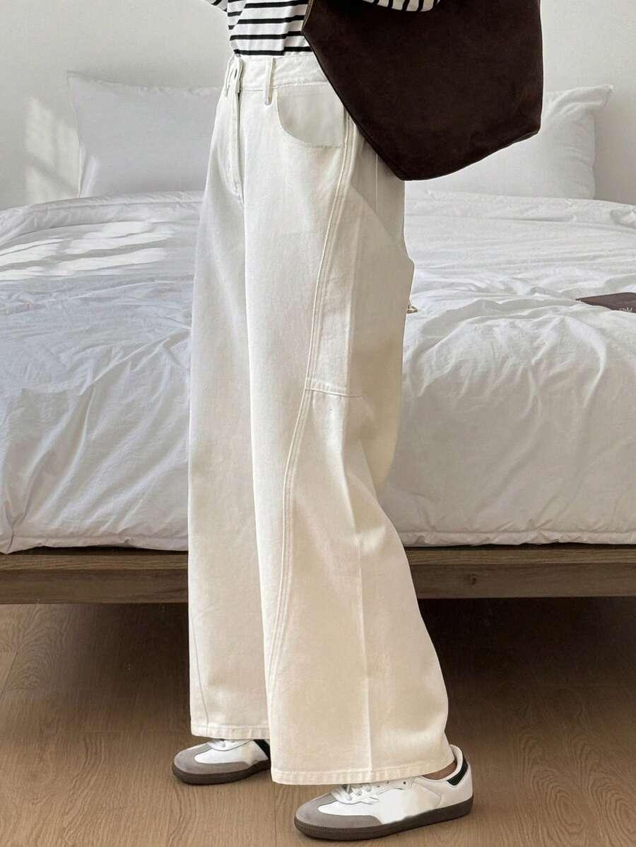 BIAŁE SPODNIE JEANS