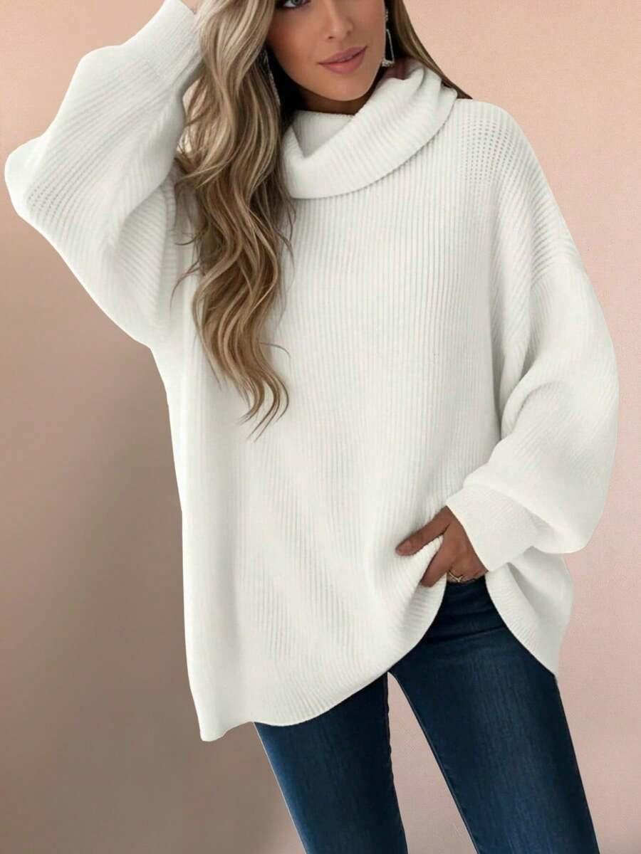 biały sweter golf