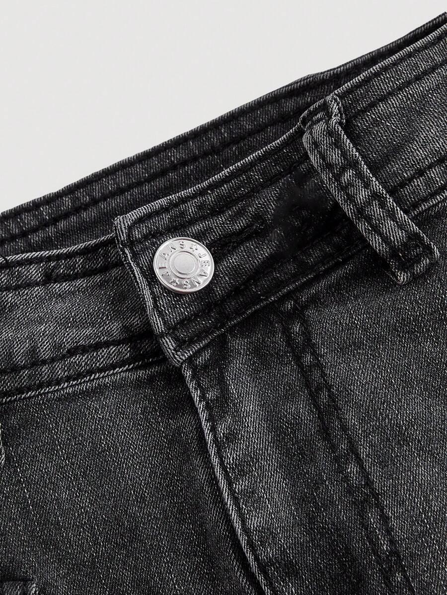 CZARNA MINI SPÓDNICA JEANS 