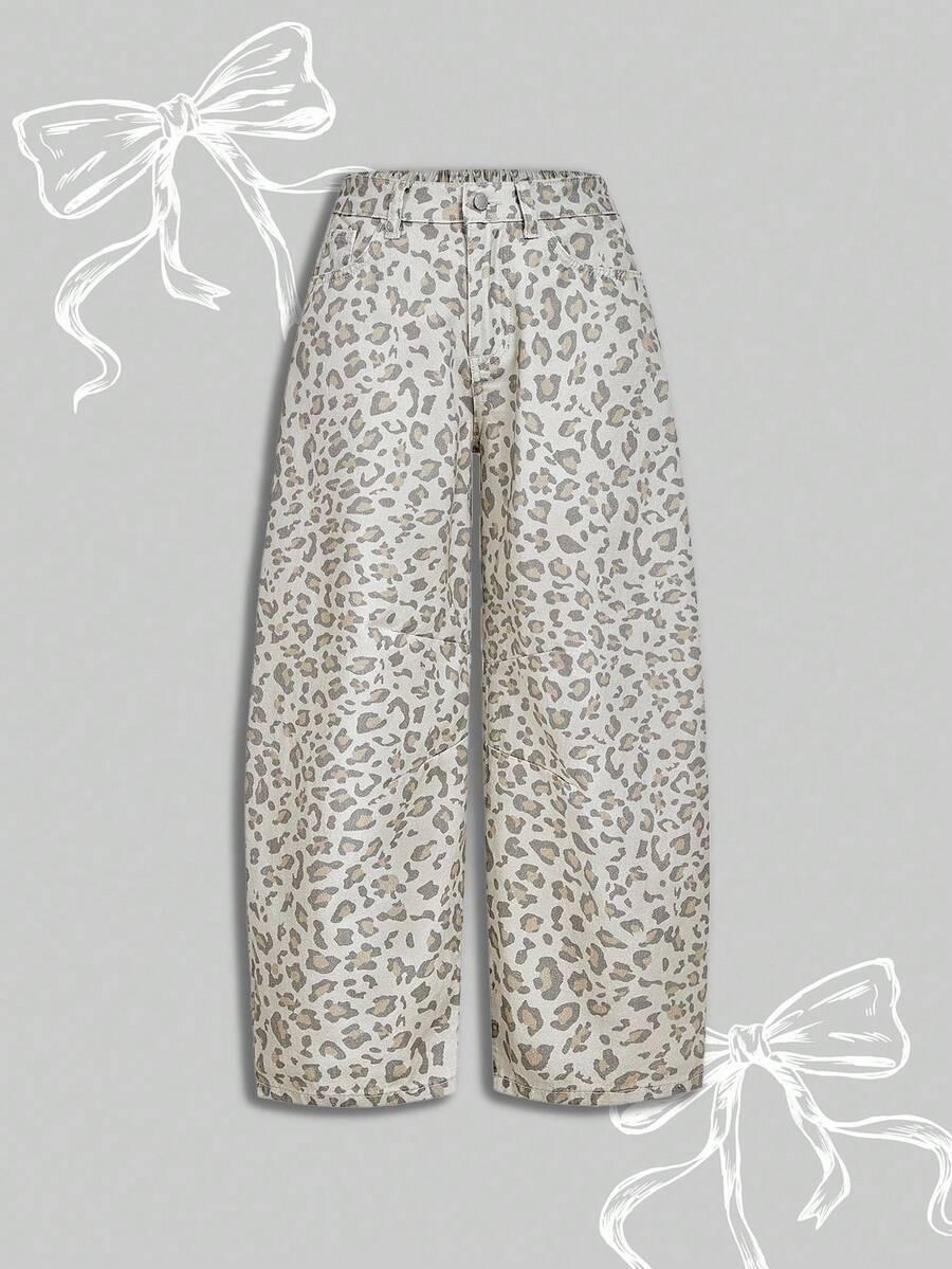 SPODNIE JEANS ANIMAL PRINT