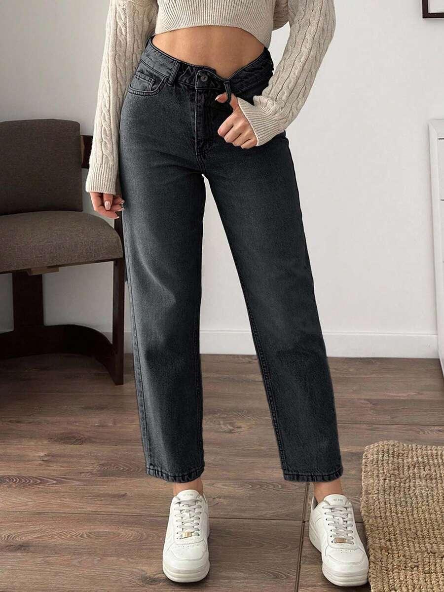 CZARNE SPODNIE JEANS