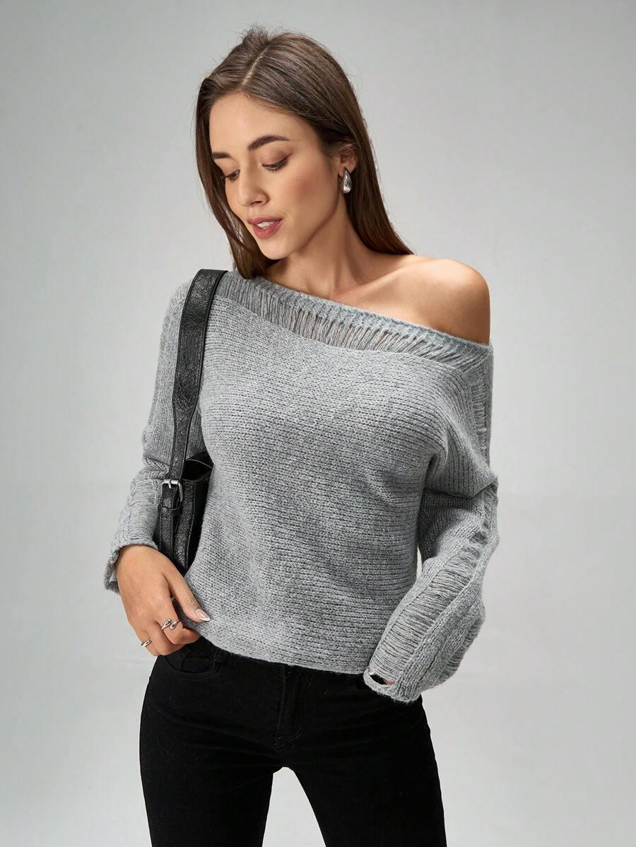 SWETER DAMSKI HISZPANKA ODKRYTE RAMIONA