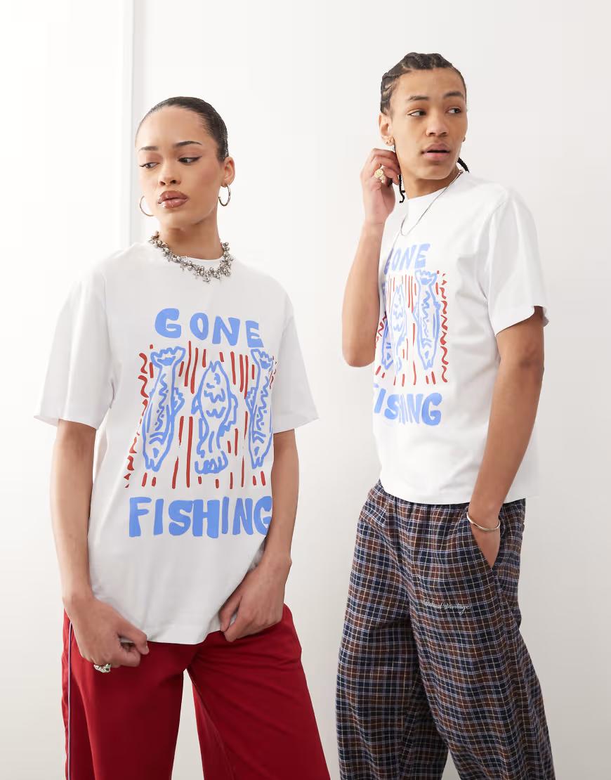 biały t-shirt print