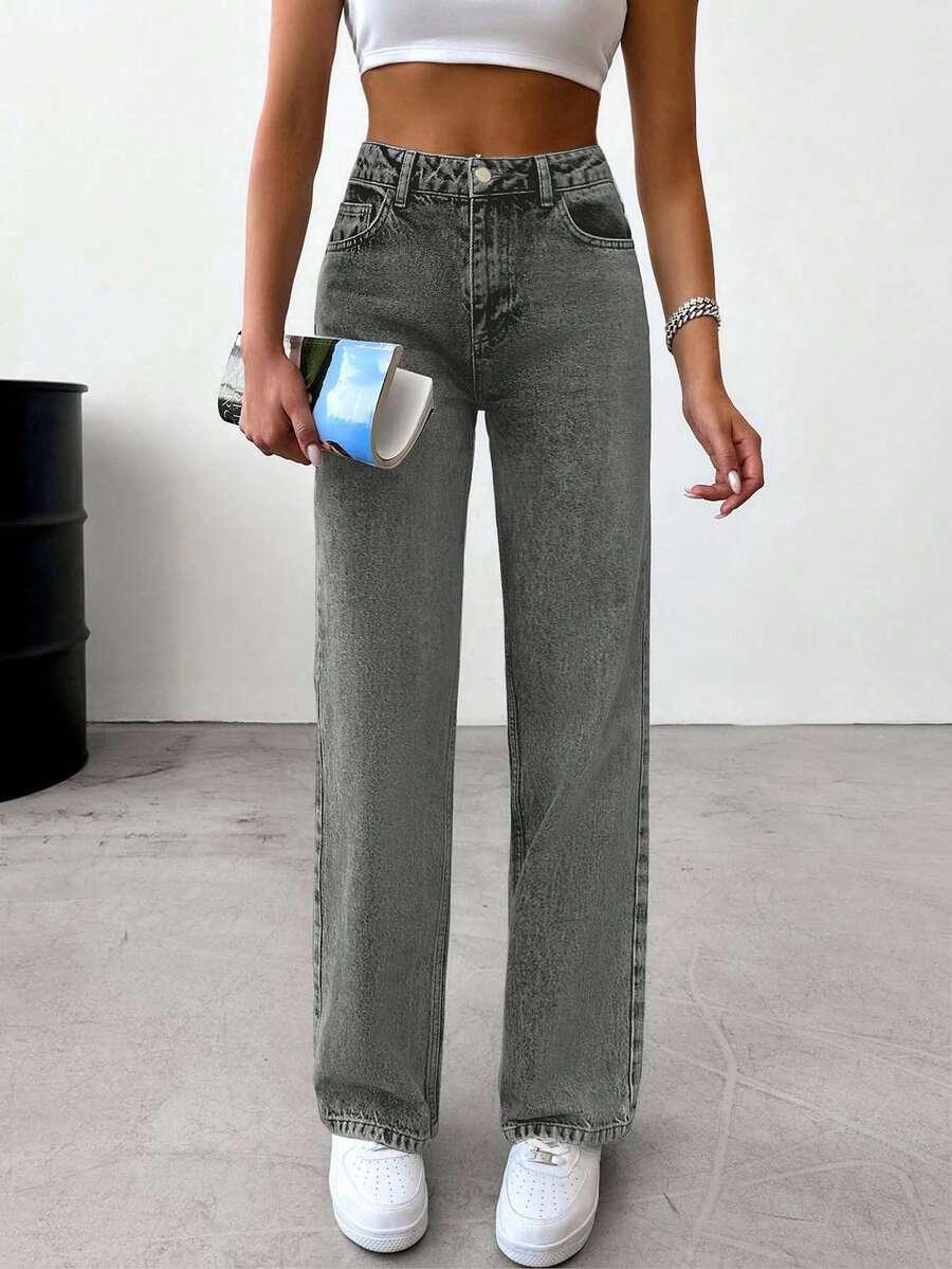 szare spodnie jeans