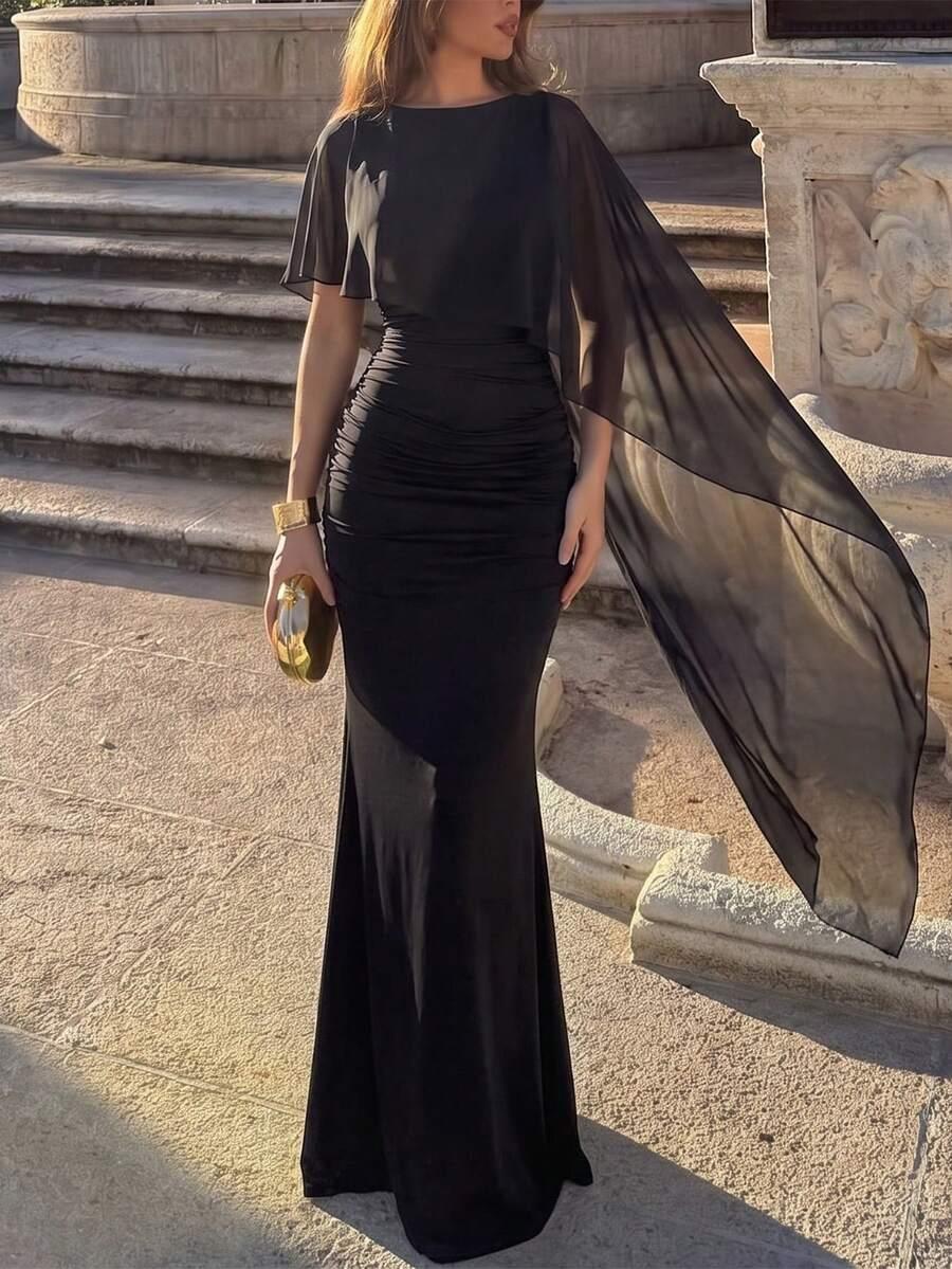 czarna sukienka maxi