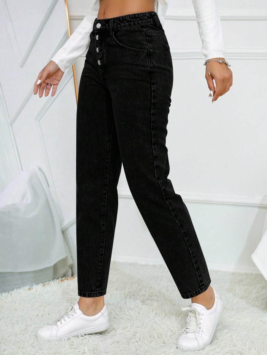 CZARNE SPODNIE JEANS