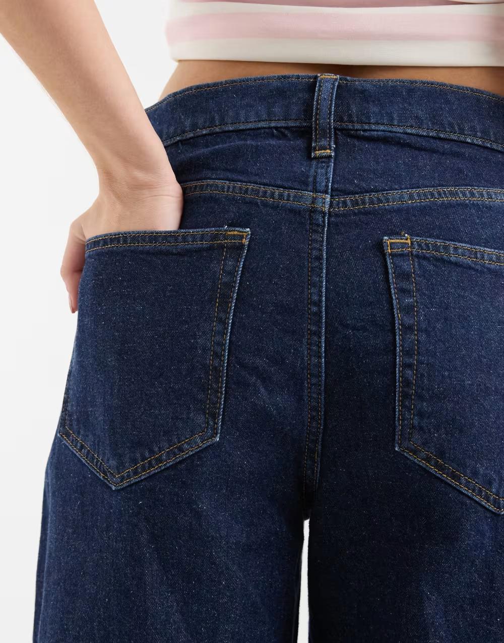 GRANATWE SPODNIE JEANS ZA KOLANO