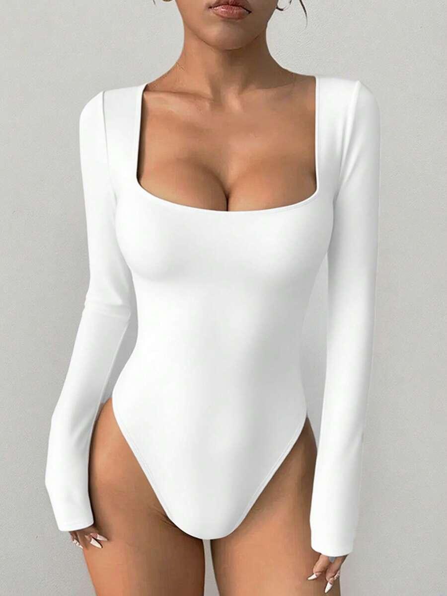 BIAŁE BODY DŁUGI RĘKAW 