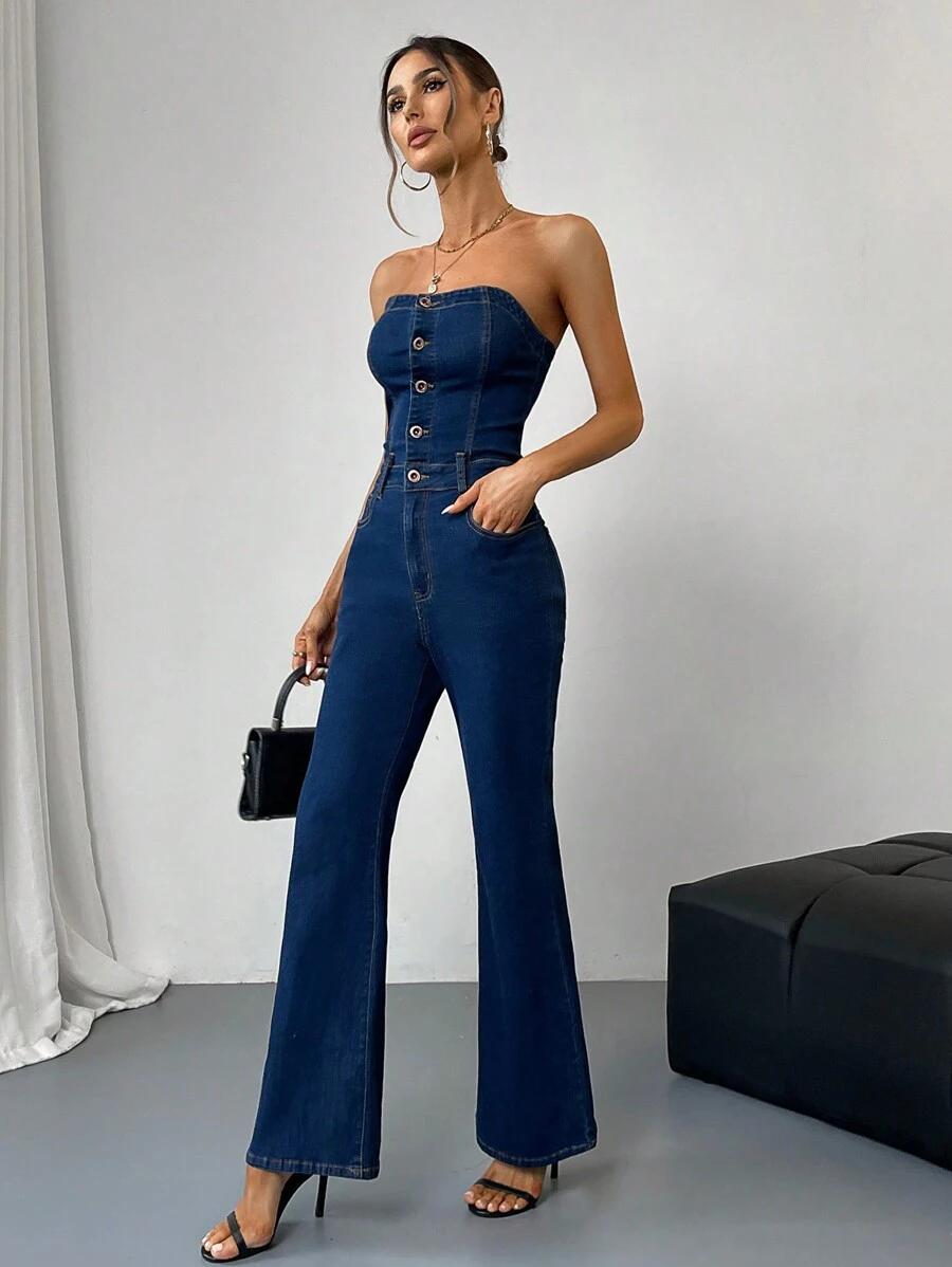 NIEBIESKI KOMBINEZON JEANS