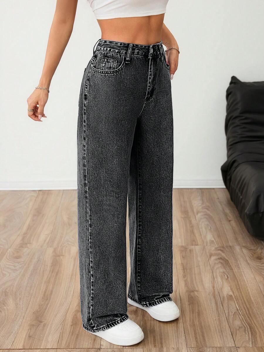 SZARE SPODNIE JEANS