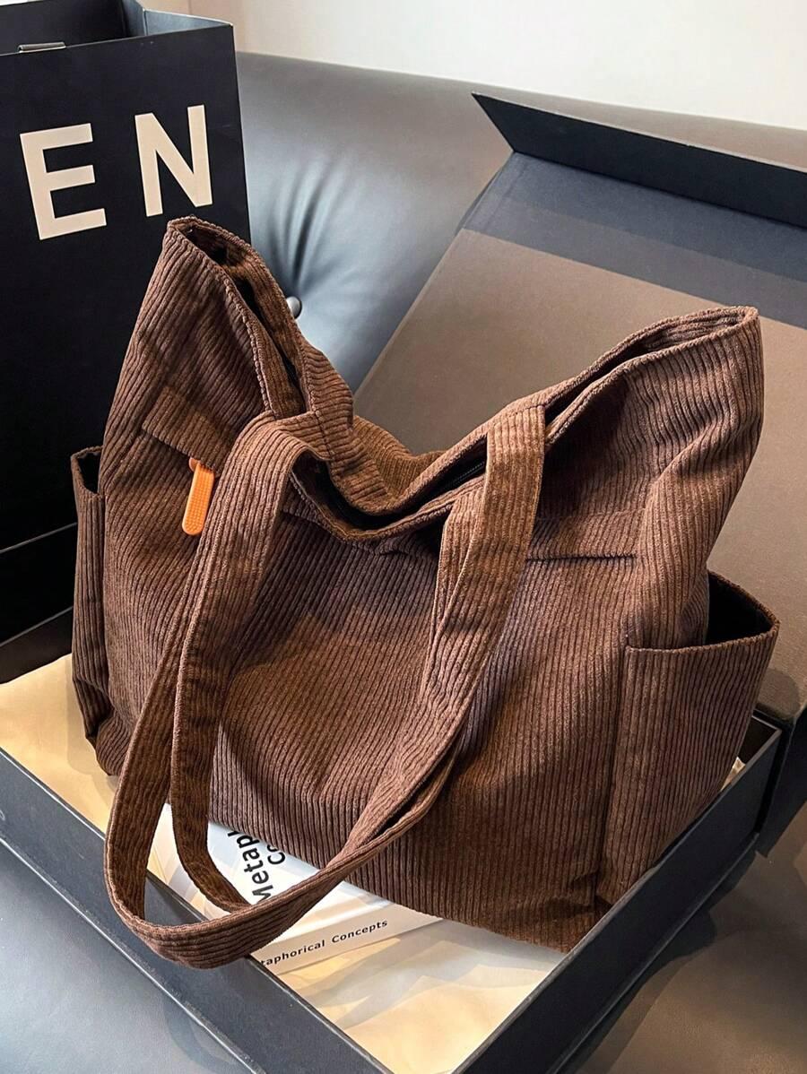 brązowa torebka shopper