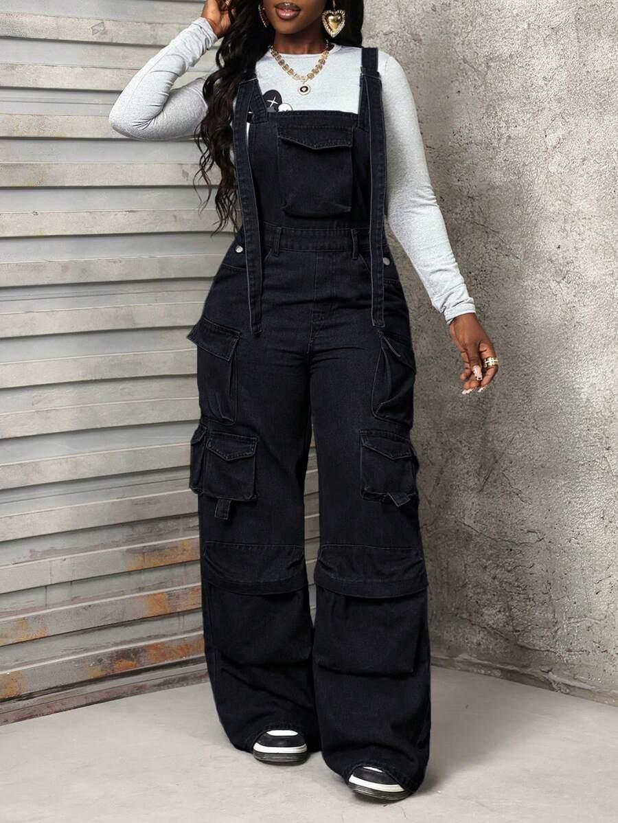 CZARNY KOMBINEZON jeans