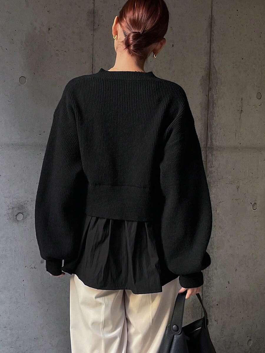  SWETER ROZPINANY CZARNY 