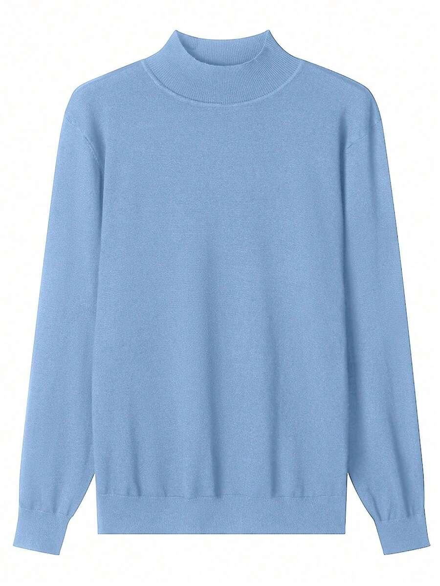 niebieski sweter półgolf 
