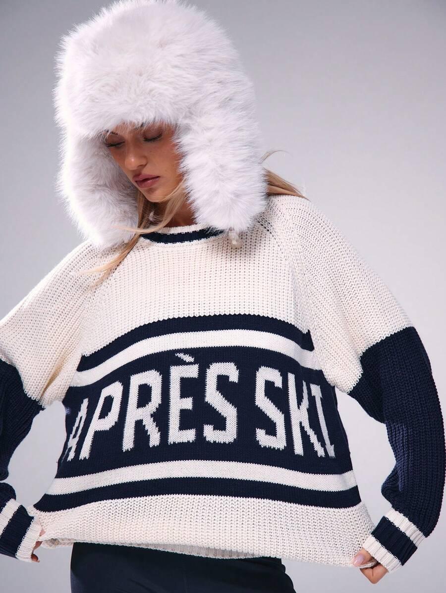 SWETER OKRĄGŁY DEKOLT KONTRAST 