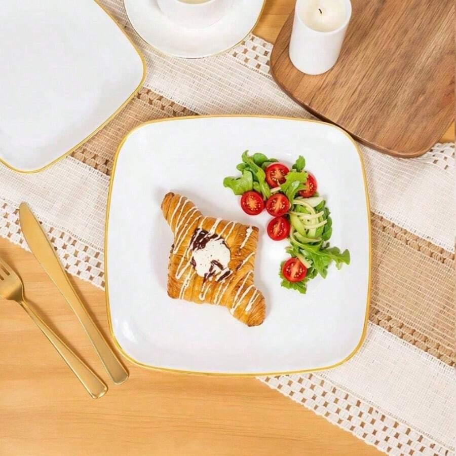 plastikowe kwadratowe talerze 20-pack