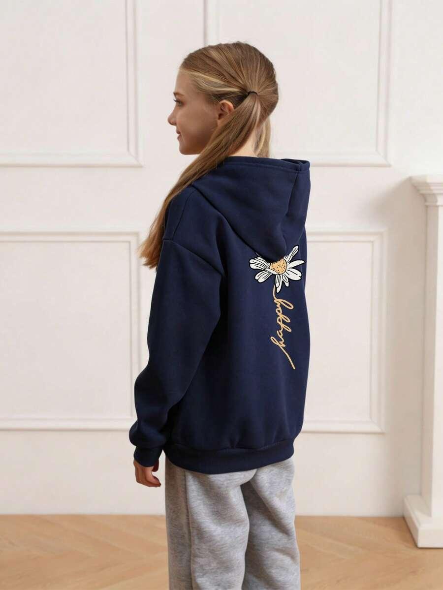 GRANATOWA BLUZA NADRUK