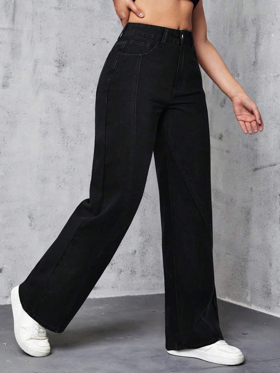 CZARNE SPODNIE JEANS 