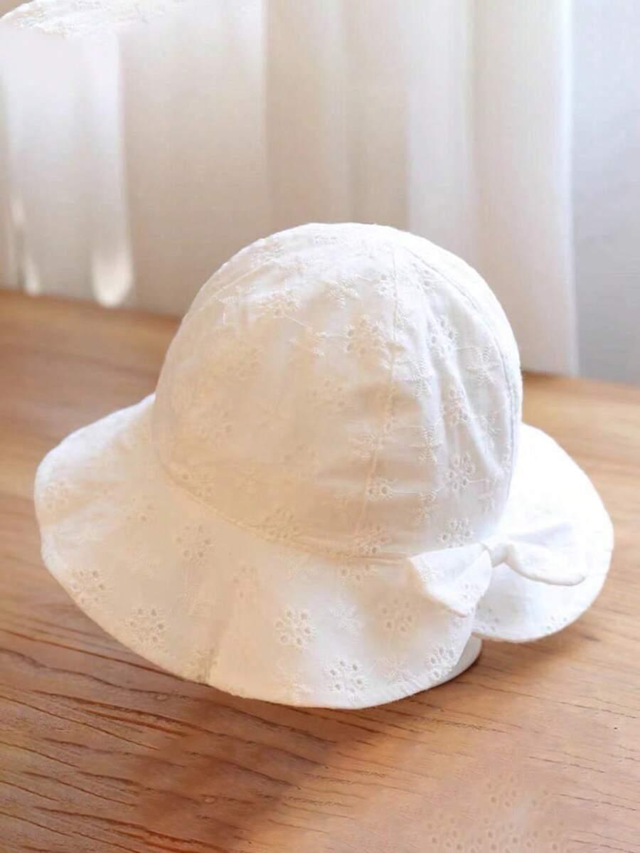 CZAPKA DZIECIĘCA KAPELUSZ Z AŻUROWYM WZOREM 