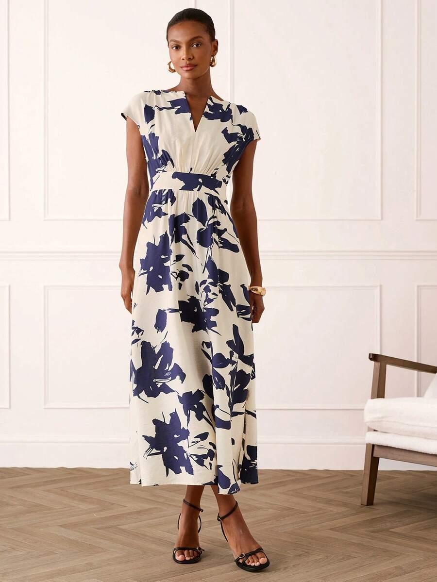 sukienka v-neck print