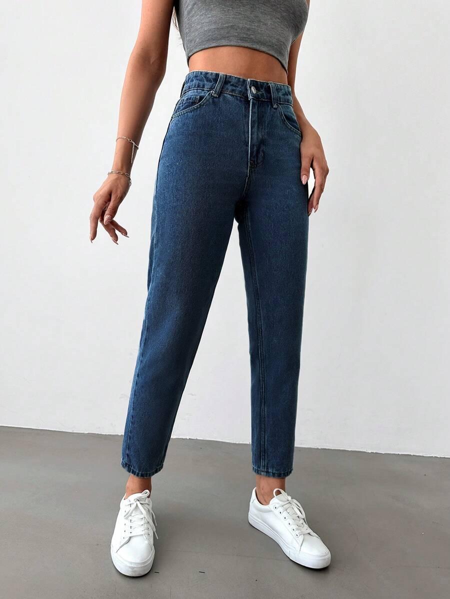 NIEBIESKIE SPODNIE JEANS WYSOKI STAN 