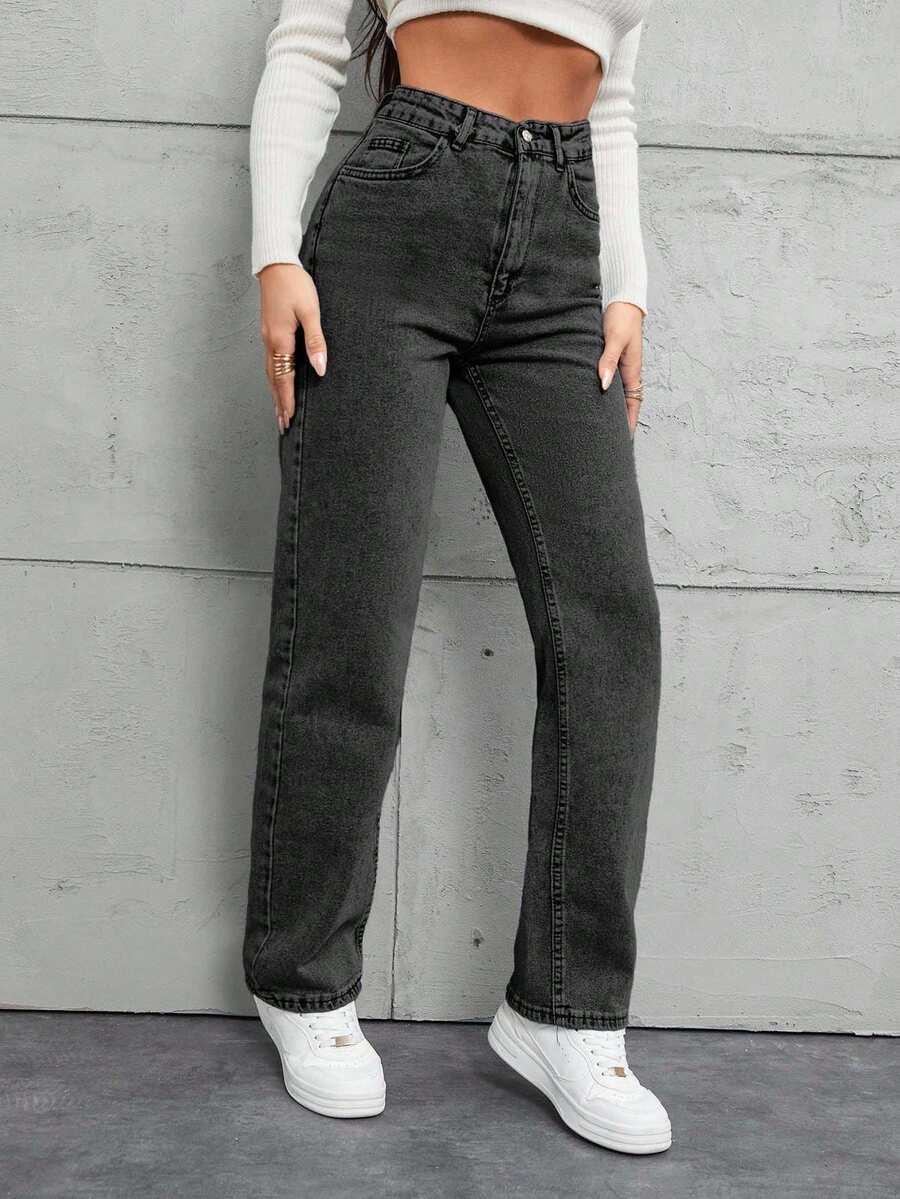 PROSTE SPODNIE JEANS WYSOKI STAN