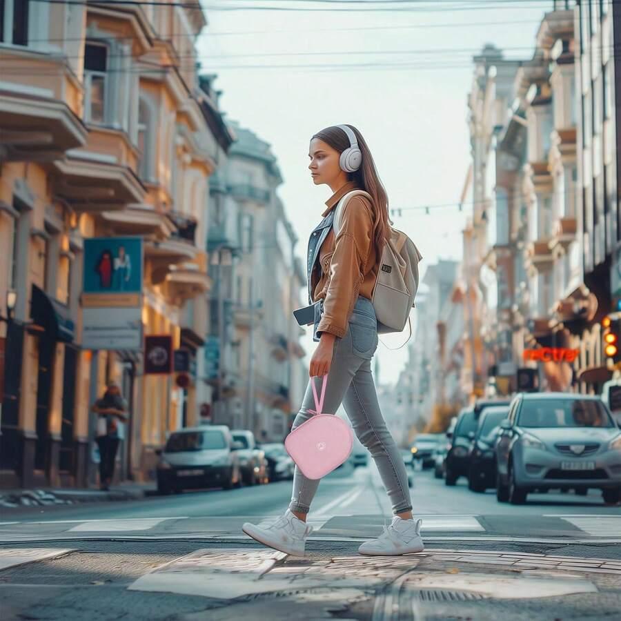 różowy pokrowiec na słuchawki
