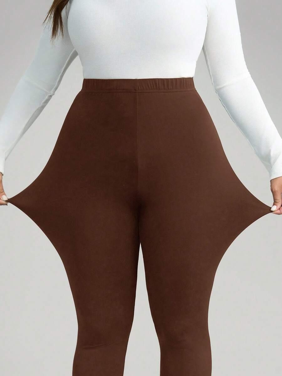 brązowe legginsy wysoki stan