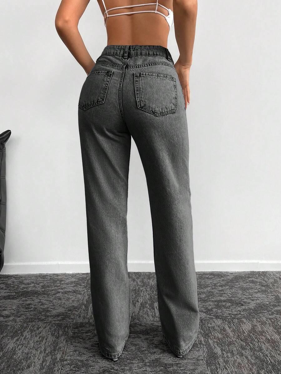szare spodnie jeans 