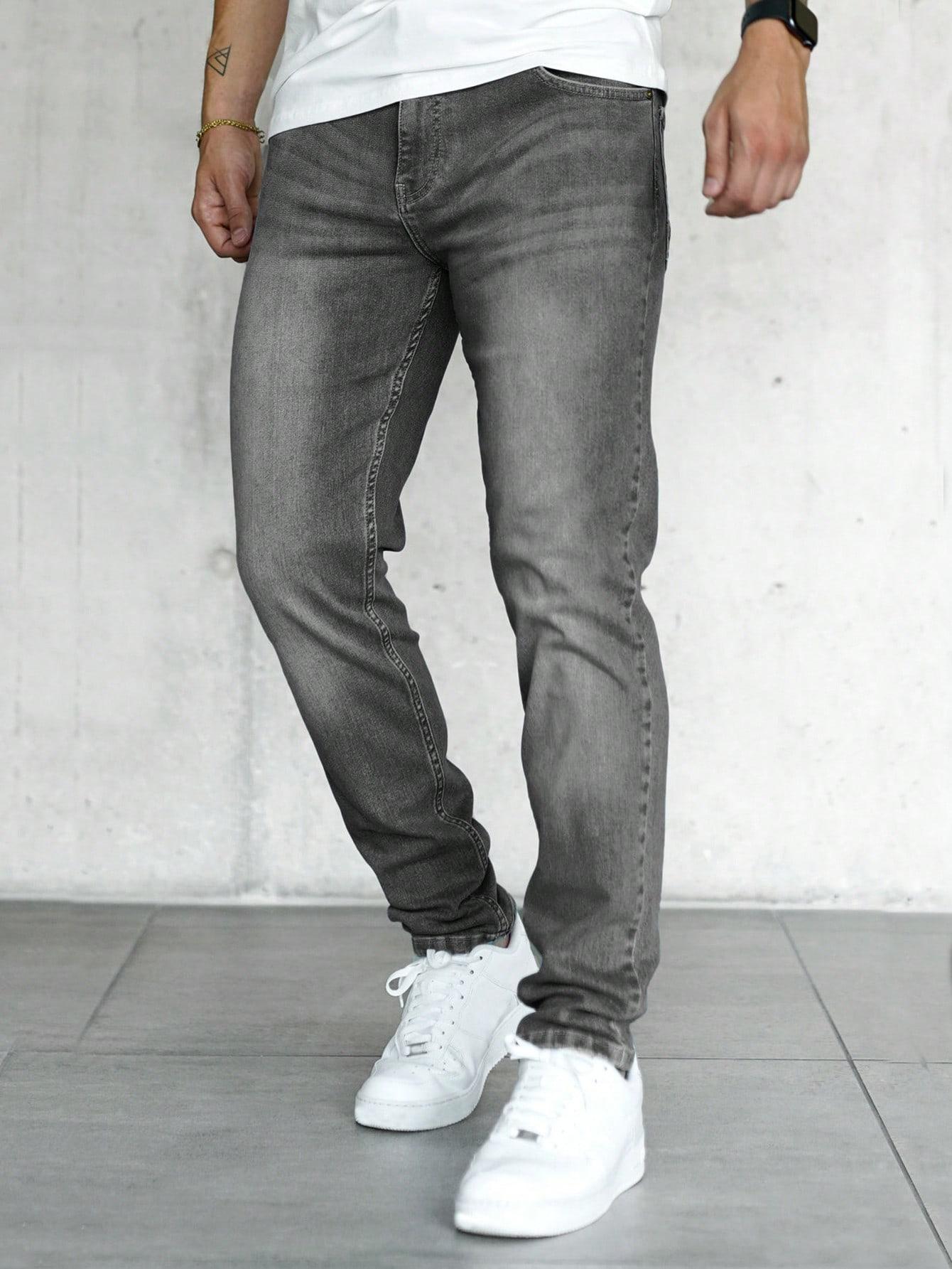 SZARE SPODNIE JEANS