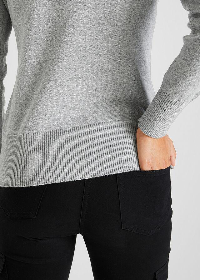 SWETER DAMSKI REGULAR BAWEŁNA OKRĄGŁY DEKOLT