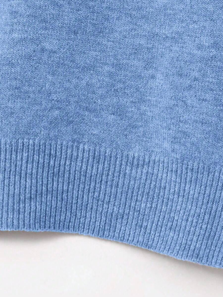 niebieski sweter krótki rękaw