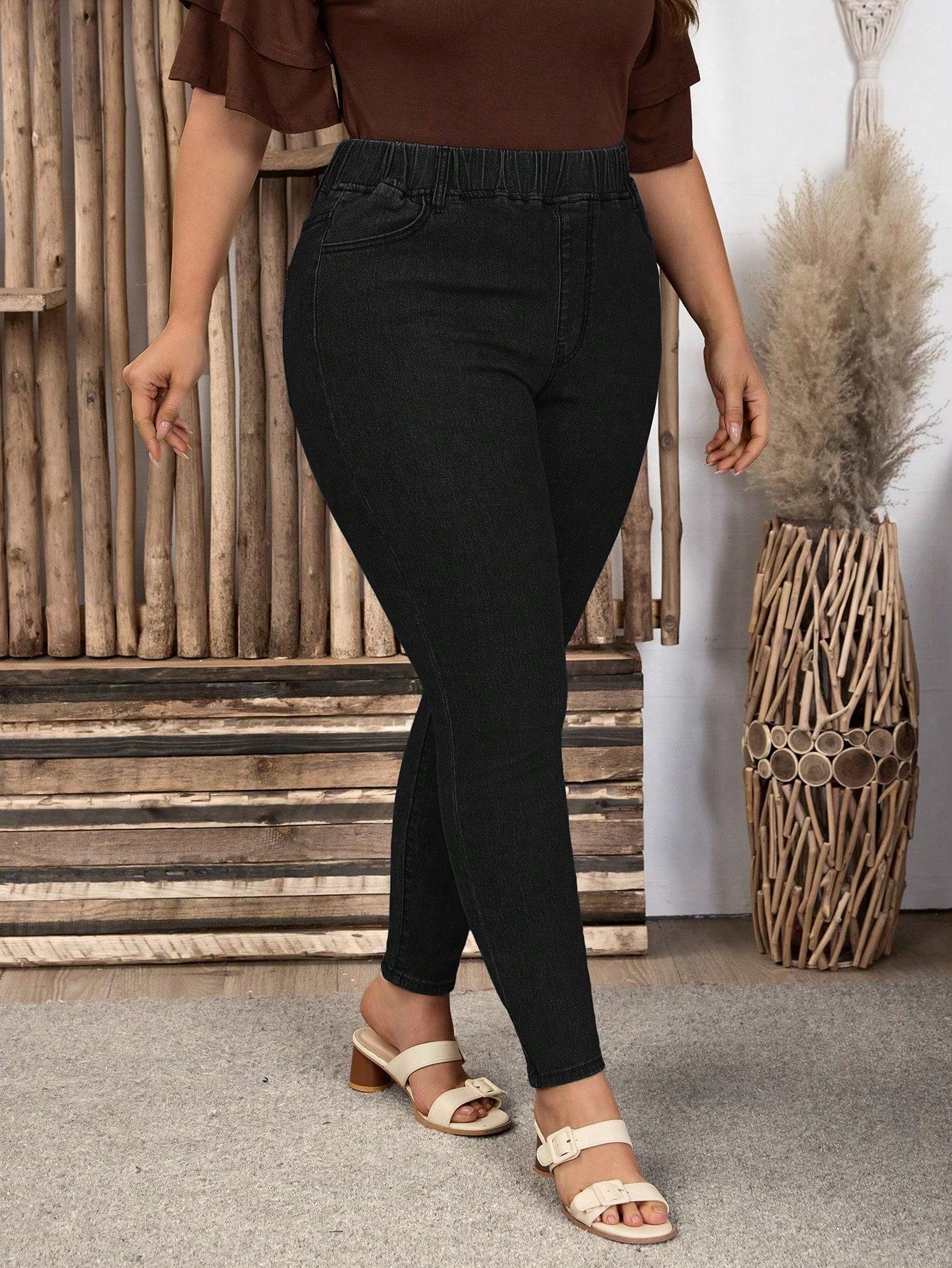 CZARNE SPODNIE JEANS