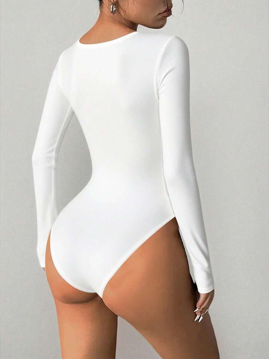 BIAŁE BODY DŁUGI RĘKAW 