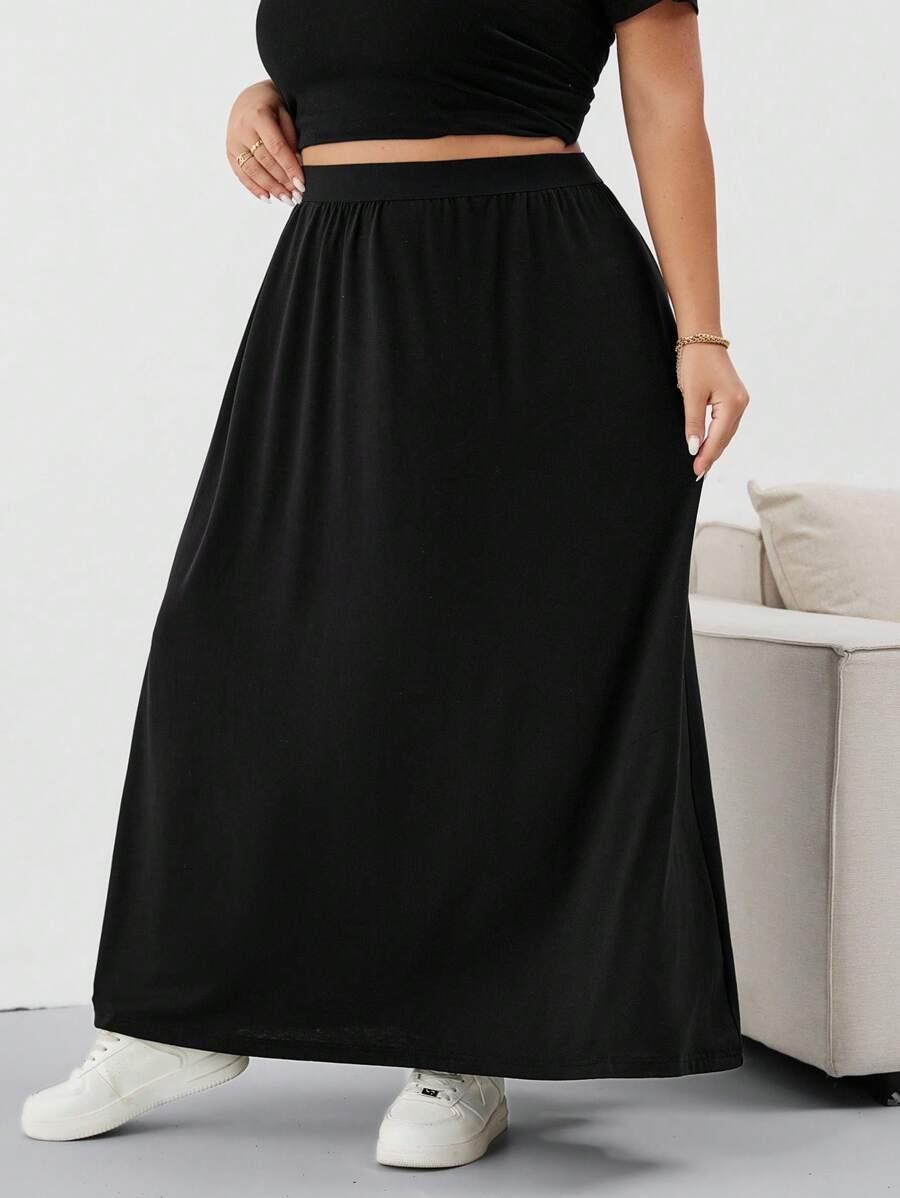 CZARNA SPÓDNICA maxi
