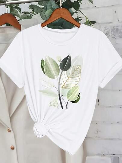 biały t-shirt print