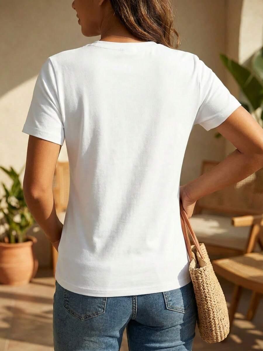 BIAŁY T-SHIRT PRINT 