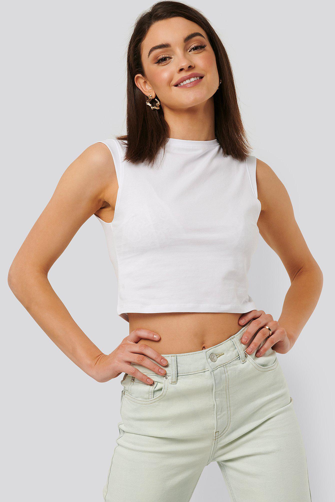 BIAŁY CROP TOP BASIC