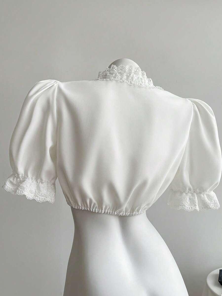 biały top v-neck