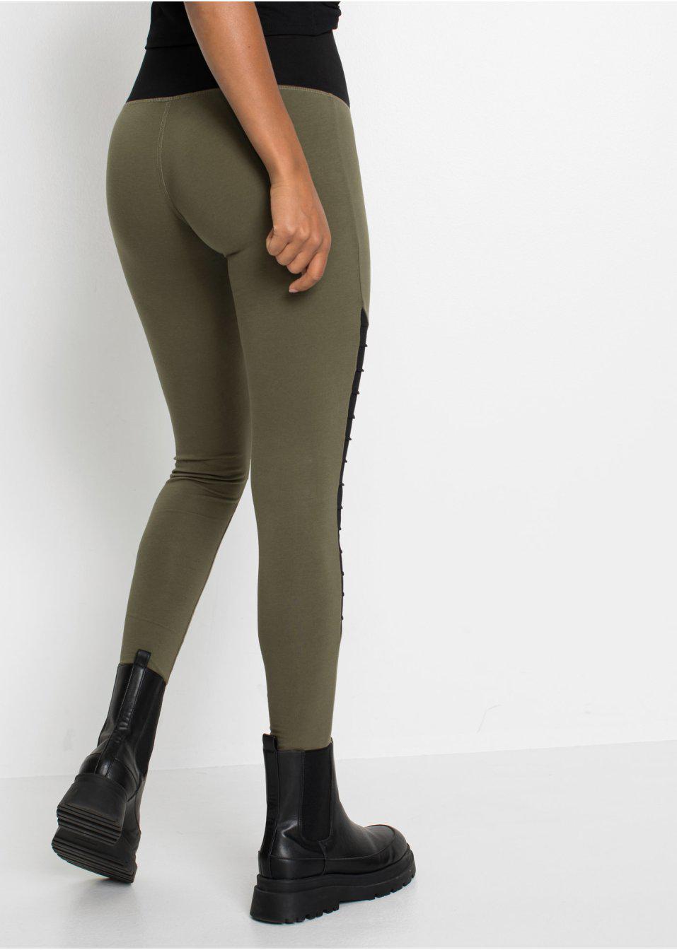 ZIELONE LEGGINSY WYSOKI STAN