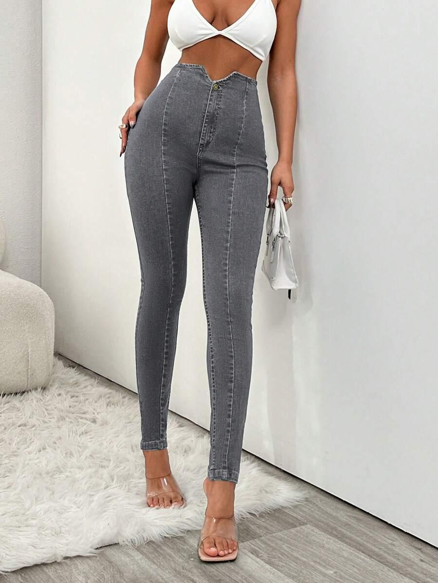 szare spodnie jeans 