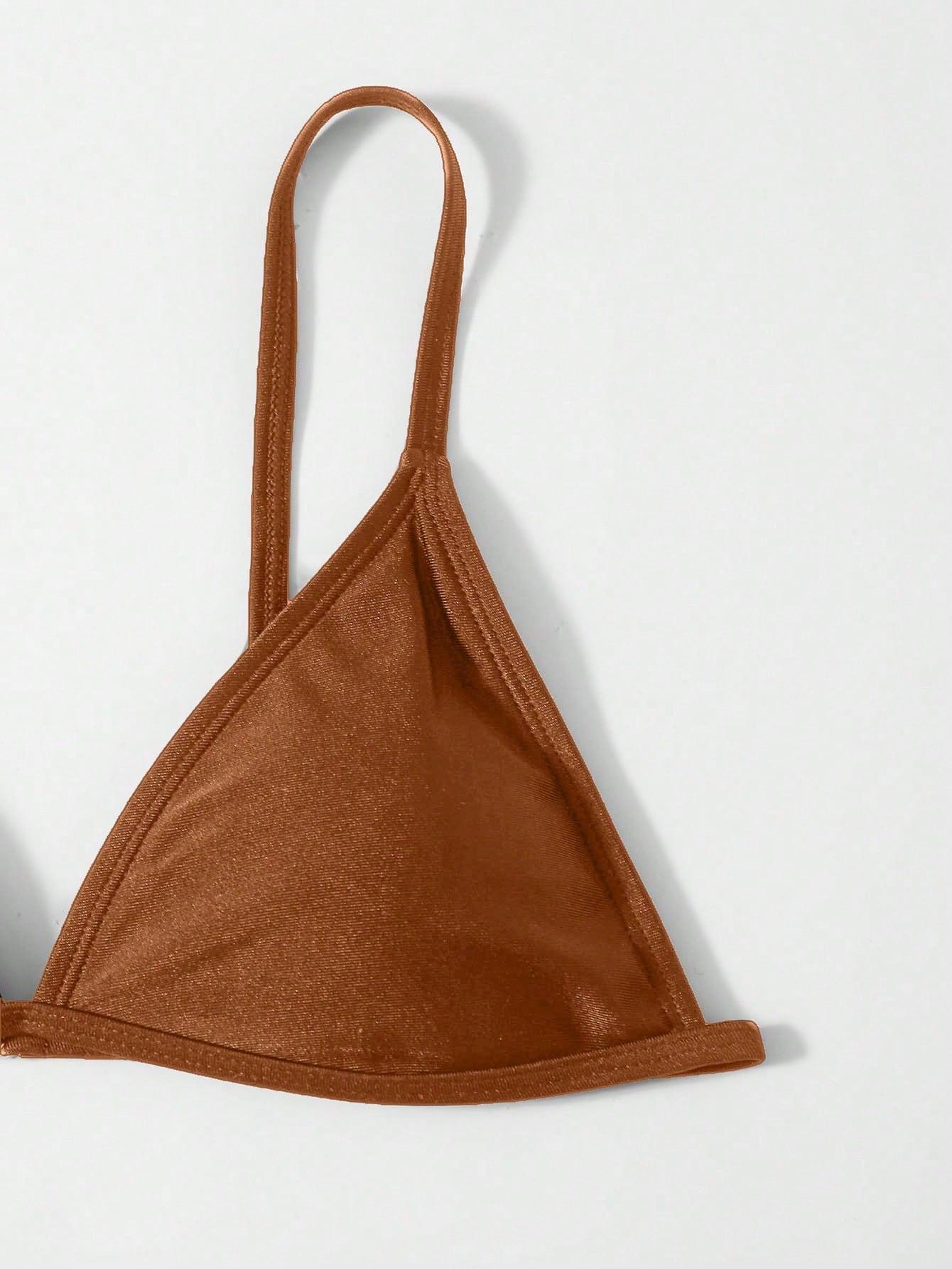 brązowy komplet bikini